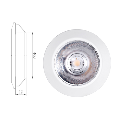 Ultratunn 12mm Downlight 5,4W 1800-2700K 36° IP44, 500mA